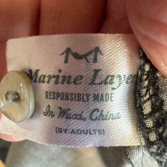 Marine Layer Zoey Dress Navy S Print Granola Girl Preppy Prep Secretary Ethical - Picture 8 of 12